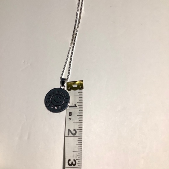 You are My Sunshine My only Sunshine Women’s Smile face Necklace Sliver Tone - Picture 4 of 11